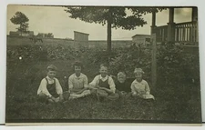 RPPC Adorable Children Having their Picture Taken on Farm in Garden Postcard H13