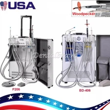 Portable Dental Delivery Unit Mobile Case Air Compressor Strong Suction 4 Holes 