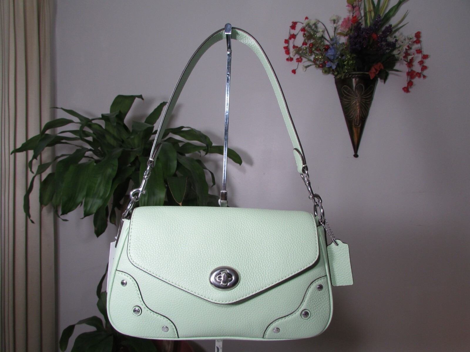 NWT Coach Leather Millie Shoulder Bag CE634 & Snap Wallet C2862 Pale