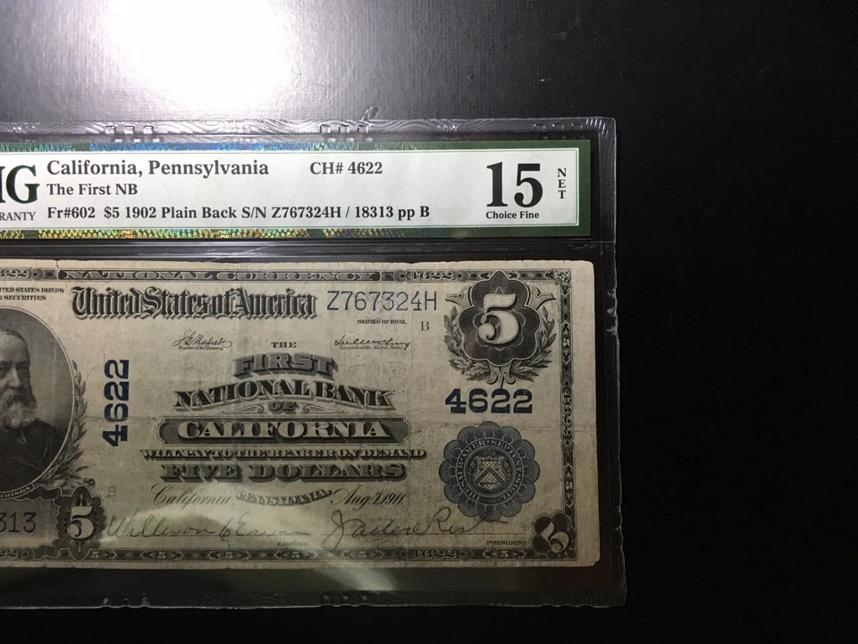 National Bank Note California Pennsylvania PMG 15 Net - Image 4 of 4