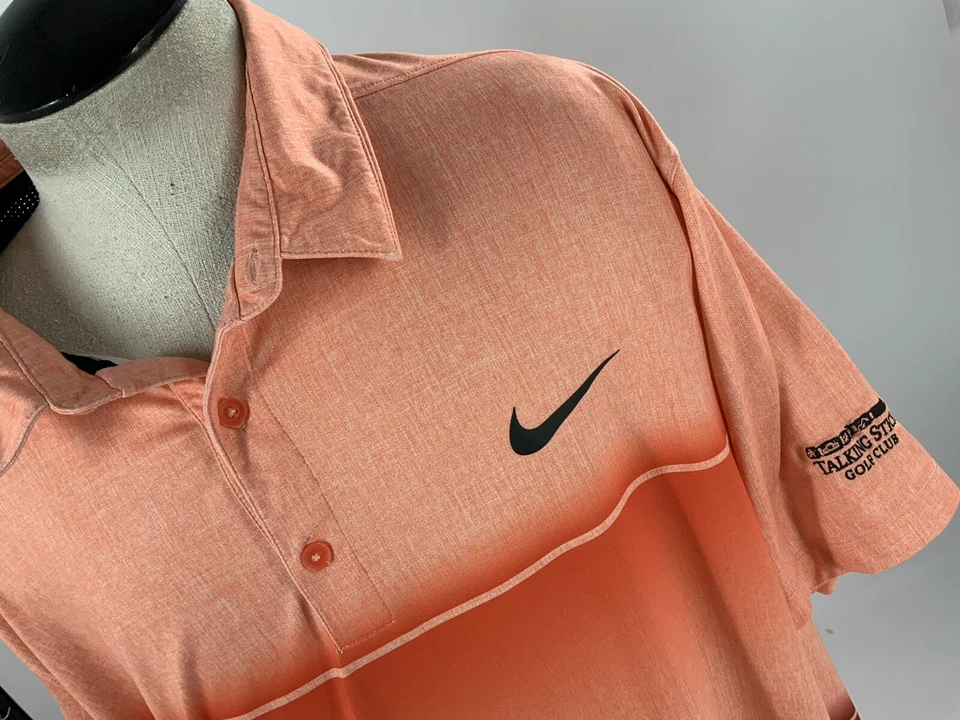 Nike Golf Dri-Fit Polo Para Hombre XL Naranja Poli Lycra Palo Parlante YGI A3-115 Foto 3 de 4