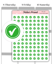Mini Green Check Mark Icon Planner Sticker, Calendar  Bullet Journal Sticker