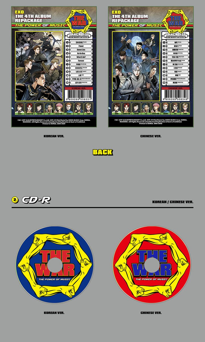 EXO [THE POWER OF MUSIC] 4th Repackage Album CD+Novel Comics