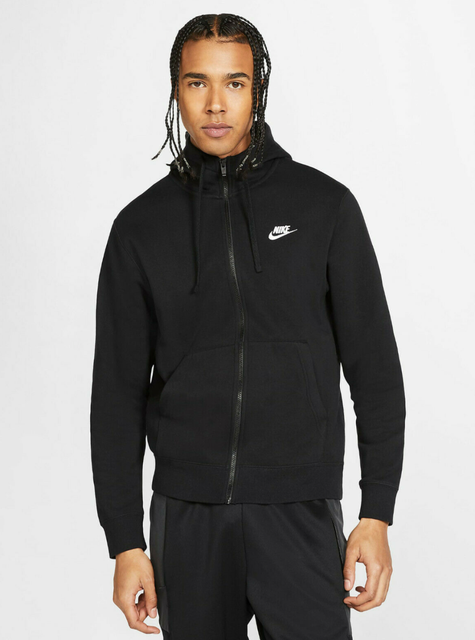 nike club fleece full zip hoodie