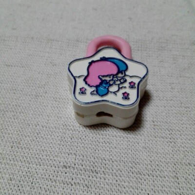 キキララ 南京錠 鍵キー 1976年 希少 廃盤 SANRIO 当時 昭和レトロ Rare LITTLE TWIN STARS 1976 Mascot Lock Key Set KIKIRARA Retro