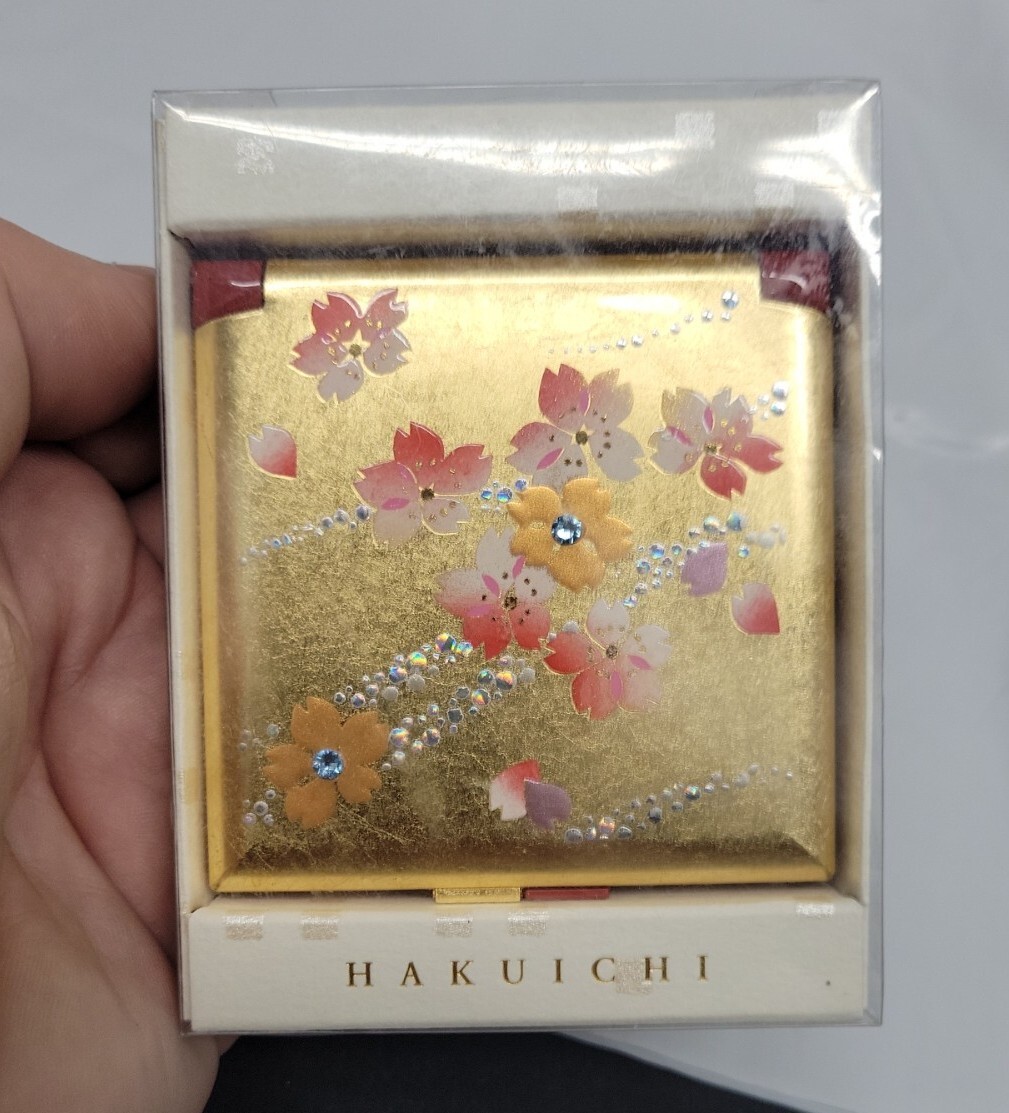 小物 yumi Hakuichi Japan compact mirror makeup womens gold leaf and