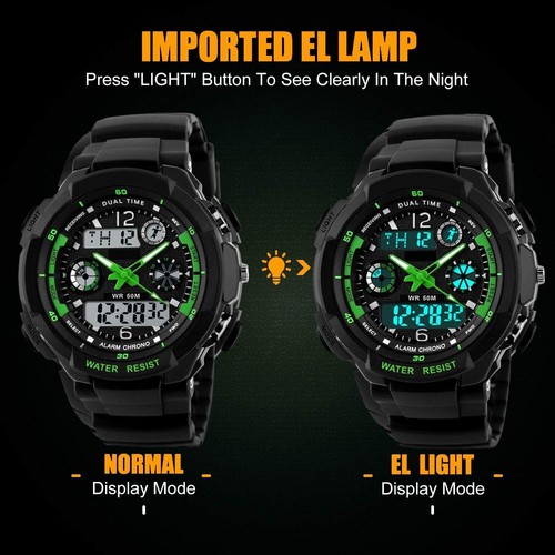 VDSOW Digital Watches for Kids Boys - 50M Waterproof Outdoor Sports Analogue Wat - Picture 3 of 7