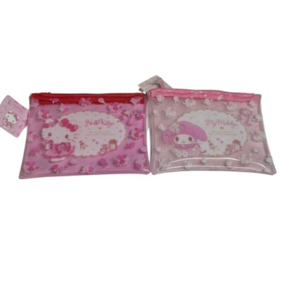 Hello Kitty My Melody Sanrio Vinyl Mini Pouch Japan Exclusive Zipper Bag Kawaii