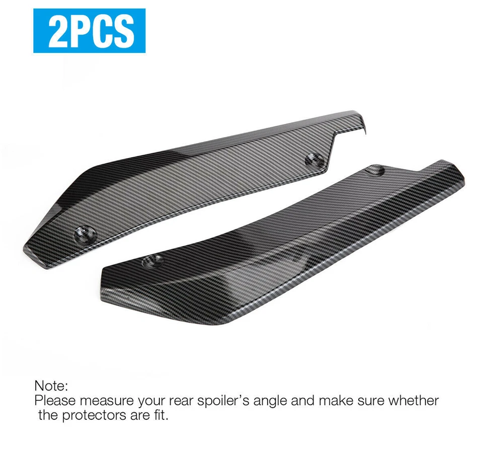 2X Carbon Fiber Universal Car Rear Bumper Diffuser Splitter Canards Protector US Foto 4 de 4