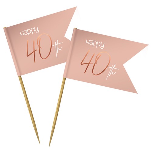 40TH BIRTHDAY LUSH BLUSH ELEGANT BIRTHDAY THEME - PARTYWARE COMPLETE SELECTION - Picture 30 of 45
