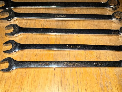 Vintage Snap-on Tools OSH709 6pt Combination Wrench Set 5/16"-3/4” 9 Pieces - Foto 2 di 24