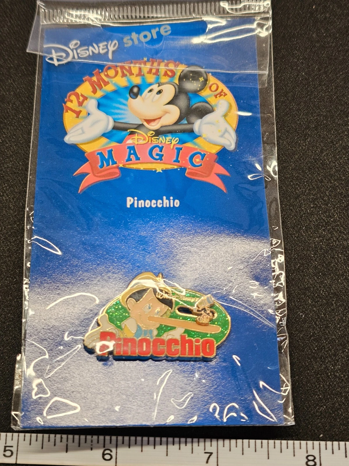 Disney Pin 12 Months of Magic Pinocchio and Jiminy Cricket Slider Disney Store