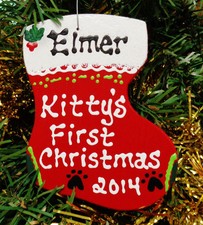 CAT Ornament U CHOOSE NAME  YEAR Kitty's 1st Christmas Personalized Holiday