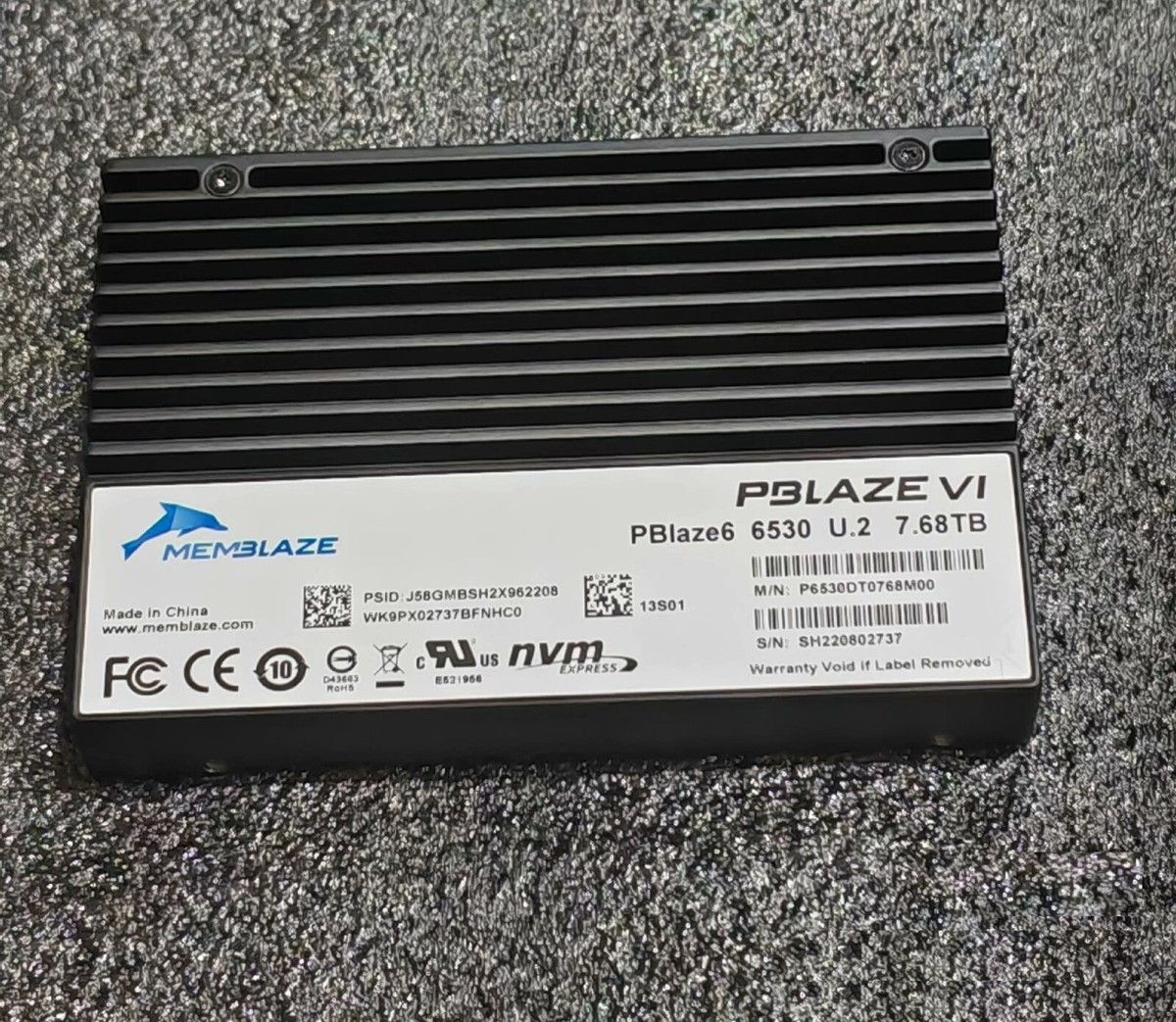 MEMBLAZE PBlaze6 6530 U.2 7.68TB U2 P6530DT0768M00 2.5 NVME