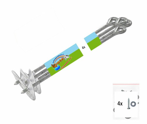 4er Set Erdanker Feuerverzinkt - Für Schaukeln, Spielhäuser & Gartenlauben