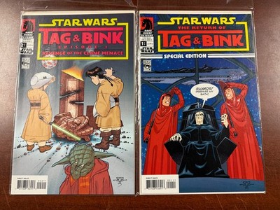 Lot Of 2 Star Wars Tag & Bink 2 Dark Horse Comic Books # 1 2 NM Yoda 1 J336