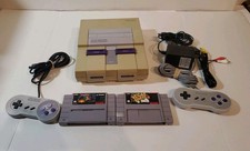 Super Nintendo SNES Console SNS-001 OEM Bundle (2) Controllers (2) Games Tested