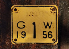 1956 INDIANA Gross Weight 1 License Plate Tag # 135111.  Free Shipping