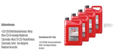 LIQUI MOLY 4x5 Liter Touring High Tech Super SHPD 15W-40 Kanister Kunststoff