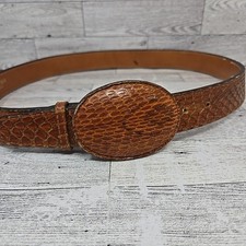 Vintage Leather of the Sea Geniune Snake Skin Leather Belt Brown Unisex Thailand