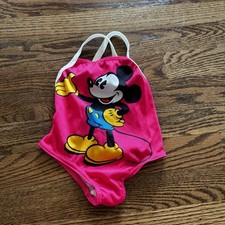VINTAGE Disney Minnie Mouse Girls Swimsuit Size 3-4 Hot Pink One Piece