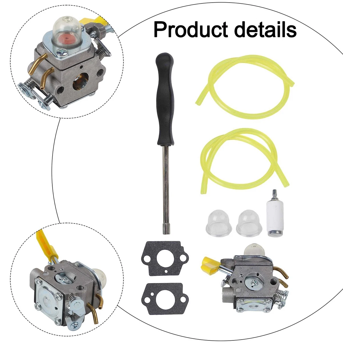 Mtsooning RB-134 Kit Ricostruzione Carburatore Per Zama C1Q-S99, C1Q-S100, C1Q-S101 - Compatibile Con Decespugliatori FS100 FS130