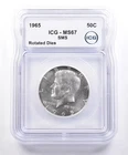 1965 Kennedy Half Dollar SMS Mint Error Rotated Dies MS67 ICG *2343