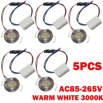 5PCS Silver AC85-265V Warm White 3000K Recessed LED Ceiling Down Light Lamp NEW