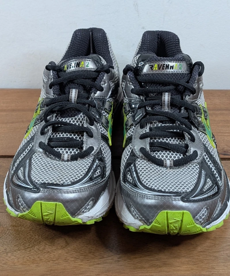 BROOKS RAVENNA 2 Walking Running Womens 10 Shoes Silver Neon Green Sneakers S1 - Image 3 of 4