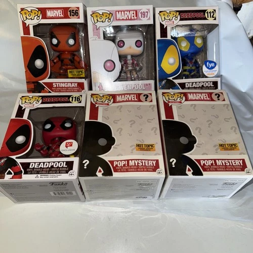 Funko Pop Lot Of 6 Deadpool Figures Mystery Treasure Hunt