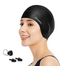 Swimming Cap, Silicone Swim Cap for Women Men, Durable Non-Slip Waterproof Sw...