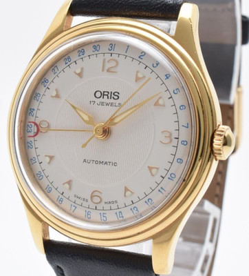 [Near Mint] ORIS Pointer Date 7403-40 Automatic Vintage Gold Men's Watch Japan