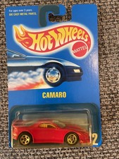 1991 Hot Wheels Blue Card Collector #262 CAMARO Red w/Chrome 5 Spoke Wheel