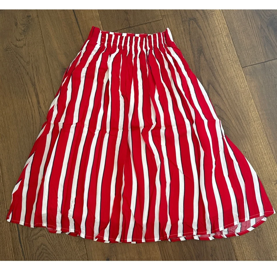 Modcloth x Collectif Ornella Yacht Striped A-Line Red White Sz 24 XXS NWT - Image 2 of 4