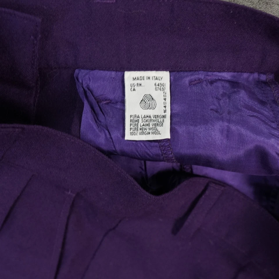 United Colors Of Benetton Shorts Womens 44 Wool Pleated High Rise Classic Italy - Image 4 of 4