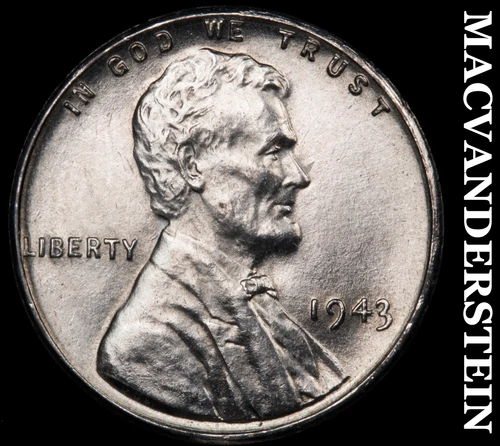 1943 Lincoln Wheat Cent-Super Choice Gem BU ++++ Lustrous No Reserve #i5733