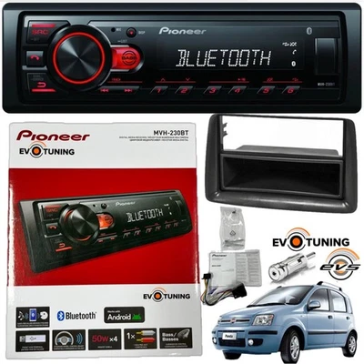 PIONEER - EVOTUNING Autoradio Pioneer Mvh230BT Bluetooth 50Wx4+Kit Montaggio Fiat Panda 169 dal 2003