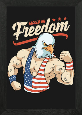 Eagle Jacked on Freedom Framed Wall Art Poster Canvas Print Picture