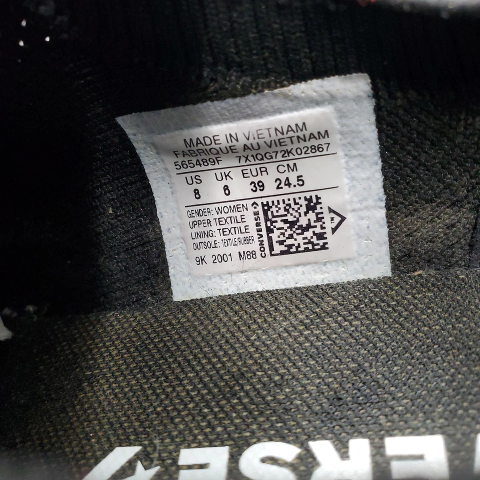 Tênis Converse Chuck Taylor All Star Feminino Tamanho 8 Preto Malha Superior Baixa - Imagem 3 de 4