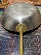 VTG Paul Revere Ware 1801 10.5” Brass , SS Skillet Fry Pan