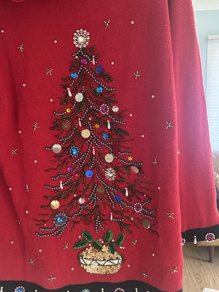 Vestido suéter vintage para mujer fiesta árbol de Navidad vestido talla L Foto 2 de 4