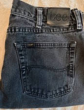 Lee Ladies Black Denim 3/4 Length Jeans Capri Straight Fit W34 L24