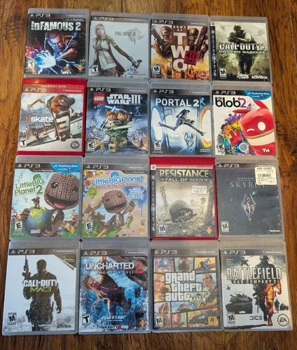 PS3 Game Lot Bundle (16 Games) GTA V, Skyrim, Portal 2, COD MW3, Battlefield