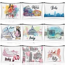 Huhumy 9 Pcs Italy Cosmetic Bag Souvenir Travel Gifts Multicolor