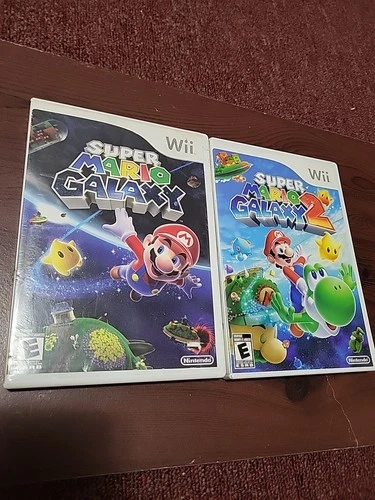 Super Mario Galaxy 1 & 2 (Nintendo Wii, 2007-2010) TESTED WORKS 100% GAME LOT