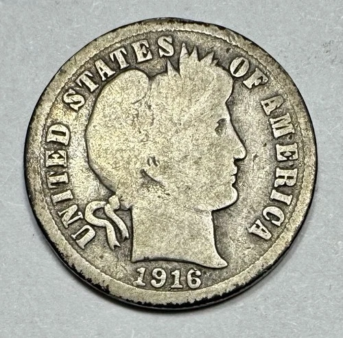 1916 Barber 10c Silver Dime