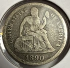 1890 Seated Liberty Dime 10C Silver U.S. Coin - VF Detail (U17)