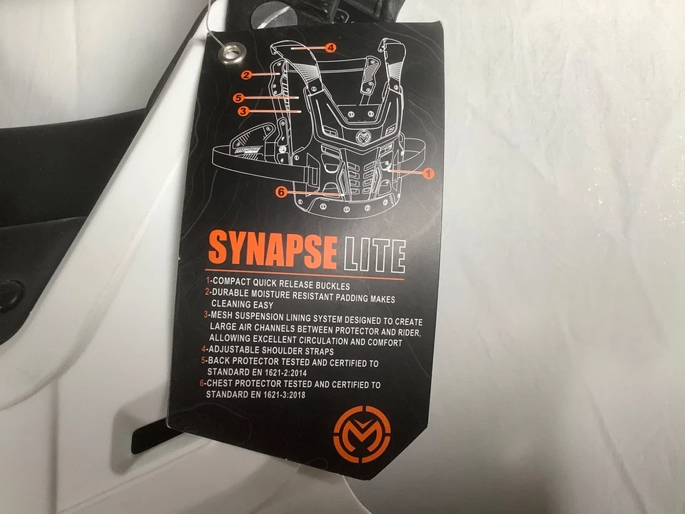 Moose Racing White/Black Synapse Lite Protector XL/2XL - Image 3 of 4