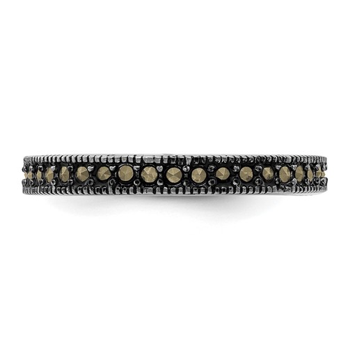 Sterling Silver Stackable Expressions Marcasite Band Size -6 - Picture 3 of 3