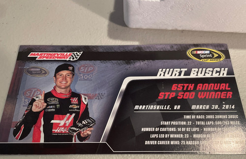 KURT BUSCH 2014 #41 HAAS AUTOMATION MARTINSVILLE WIN AUTOGRAFO 1/24 - Foto 4 di 15
